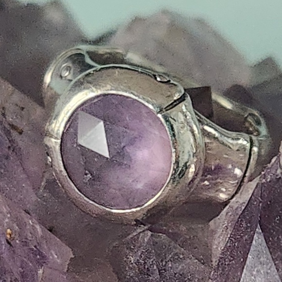 John Hardy Jewelry - John Hardy Sterling Silver & Amethyst Bamboo Ring, size 7, preloved